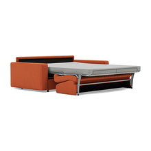 Load image into Gallery viewer, Carnell Sofa Bed with Standard Arms bed three-quarter view - 412 Esina Rust Orange