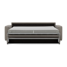 Load image into Gallery viewer, Carnell Sofa Bed with Standard Arms bed front view - 521 Mixed Dance Grey