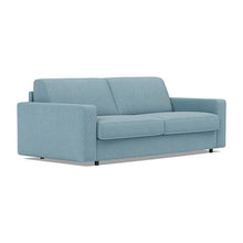 Load image into Gallery viewer, Carnell Sofa Bed with Standard Arms sofa three-quarter view - 525 Mixed Dance Light Blue