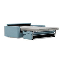 Load image into Gallery viewer, Carnell Sofa Bed with Standard Arms bed three-quarter view - 525 Mixed Dance Light Blue