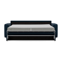 Load image into Gallery viewer, Carnell Sofa Bed with Standard Arms bed front view - 528 Mixed Dance Blue