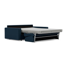 Load image into Gallery viewer, Carnell Sofa Bed with Standard Arms bed three-quarter view - 528 Mixed Dance Blue