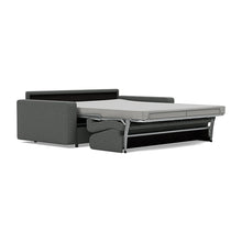Load image into Gallery viewer, Carnell Sofa Bed with Standard Arms bed three-quarter view - 529 Bouclé Charcoal
