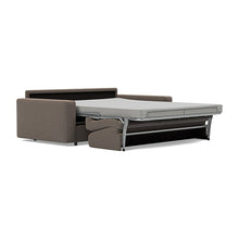 Load image into Gallery viewer, Carnell Sofa Bed with Standard Arms bed three-quarter view - 530 Bouclé Taupe
