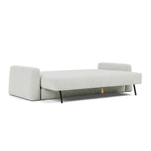 Load image into Gallery viewer, Cone Sleeper Sofa 3/4 bed view - 256 Adario Fog