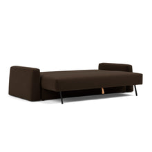 Load image into Gallery viewer, Cone Sleeper Sofa 3/4 bed view - 358 Taura Chocco