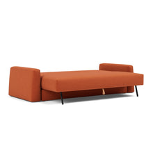 Load image into Gallery viewer, Cone Sleeper Sofa 3/4 bed view - 412 Esina Rust Orange