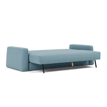 Load image into Gallery viewer, Cone Sleeper Sofa 3/4 bed view - 525 Mixed Dance Light Blue
