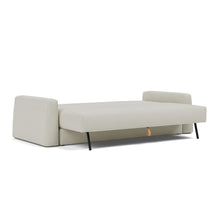Load image into Gallery viewer, Cone Sleeper Sofa 3/4 bed view - 527 Mixed Dance Natural