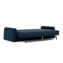 Load image into Gallery viewer, Cone Sleeper Sofa 3/4 bed view - 528 Mixed Dance Blue
