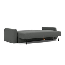Load image into Gallery viewer, Cone Sleeper Sofa 3/4 bed view - 529 Bouclé Charcoal