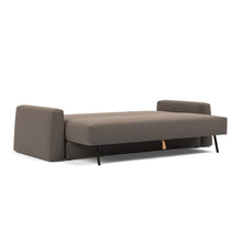 Load image into Gallery viewer, Cone Sleeper Sofa 3/4 bed view - 530 Bouclé Taupe