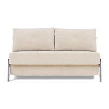 Load image into Gallery viewer, Cubed Full Sleeper Sofa with Chrome Legs, 255 Adario Basmati, sofa front