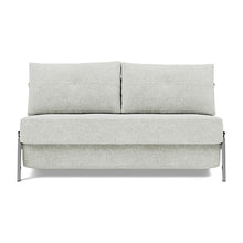 Load image into Gallery viewer, Cubed Full Sleeper Sofa with Chrome Legs, 256 Adario Fog, sofa front