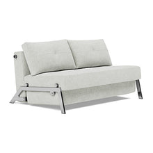 Load image into Gallery viewer, Cubed Full Sleeper Sofa with Chrome Legs, 256 Adario Fog, sofa 3/4