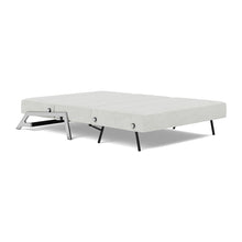 Load image into Gallery viewer, Cubed Full Sleeper Sofa with Chrome Legs, 256 Adario Fog, bed 3/4