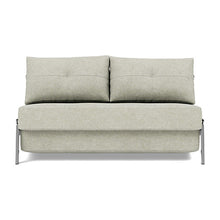 Load image into Gallery viewer, Cubed Full Sleeper Sofa with Chrome Legs, 280 Avella Sand, sofa front
