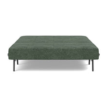 Load image into Gallery viewer, Cubed Full Sleeper Sofa with Chrome Legs, 281 Avella Pine Green, bed front