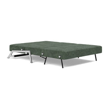 Load image into Gallery viewer, Cubed Full Sleeper Sofa with Chrome Legs, 281 Avella Pine Green, bed 3/4
