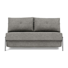 Load image into Gallery viewer, Cubed Full Sleeper Sofa with Chrome Legs, 282 Avella Warm Grey, sofa front
