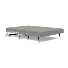 Load image into Gallery viewer, Cubed Full Sleeper Sofa with Chrome Legs, 282 Avella Warm Grey, bed 3/4