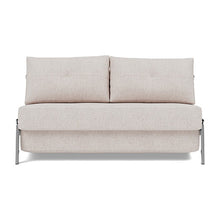 Load image into Gallery viewer, Cubed Full Sleeper Sofa with Chrome Legs, 300 Weda Sand, sofa front