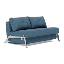 Load image into Gallery viewer, Cubed Full Sleeper Sofa with Chrome Legs, 302 Weda Blue, sofa 3/4