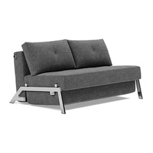 Load image into Gallery viewer, Cubed Full Sleeper Sofa with Chrome Legs, 350 Taura Deep Grey, sofa 3/4
