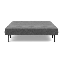 Load image into Gallery viewer, Cubed Full Sleeper Sofa with Chrome Legs, 350 Taura Deep Grey, bed front