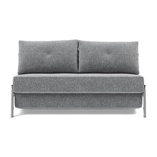 Load image into Gallery viewer, Cubed Full Sleeper Sofa with Chrome Legs, 351 Taura Slate Grey, sofa front