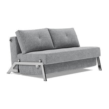 Load image into Gallery viewer, Cubed Full Sleeper Sofa with Chrome Legs, 351 Taura Slate Grey, sofa 3/4