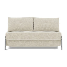 Load image into Gallery viewer, Cubed Full Sleeper Sofa with Chrome Legs, 357 Taura Off White, sofa front