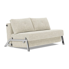 Load image into Gallery viewer, Cubed Full Sleeper Sofa with Chrome Legs, 357 Taura Off White, sofa 3/4