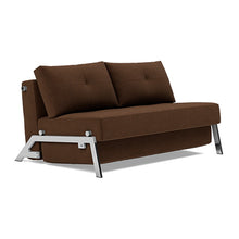 Load image into Gallery viewer, Cubed Full Sleeper Sofa with Chrome Legs, 359 Taura Cappuccino, sofa 3/4