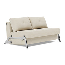 Load image into Gallery viewer, Cubed Full Sleeper Sofa with Chrome Legs, 365 Halifax Shell, sofa 3/4
