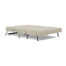 Load image into Gallery viewer, Cubed Full Sleeper Sofa with Chrome Legs, 366 Halifax Antique, bed 3/4