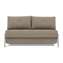 Load image into Gallery viewer, Cubed Full Sleeper Sofa with Chrome Legs, 367 Halifax Wicker, sofa front