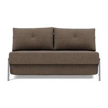 Load image into Gallery viewer, Cubed Full Sleeper Sofa with Chrome Legs, 411 Esina Cedar Brown, sofa front