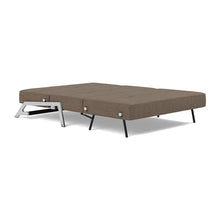 Load image into Gallery viewer, Cubed Full Sleeper Sofa with Chrome Legs, 411 Esina Cedar Brown, bed 3/4