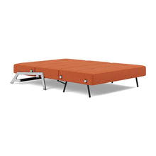 Load image into Gallery viewer, Cubed Full Sleeper Sofa with Chrome Legs, 412 Esina Rust Orange, bed 3/4