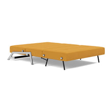 Load image into Gallery viewer, Cubed Full Sleeper Sofa with Chrome Legs, 507 Elegance Burned Curry, bed 3/4