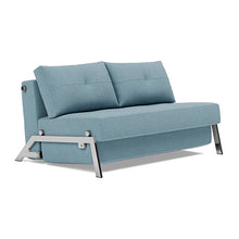 Load image into Gallery viewer, Cubed Full Sleeper Sofa with Chrome Legs, 525 Mixed Dance Light Blue, sofa 3/4