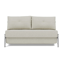 Load image into Gallery viewer, Cubed Full Sleeper Sofa with Chrome Legs, 527 Mixed Dance Natural, sofa front