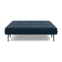 Load image into Gallery viewer, Cubed Full Sleeper Sofa with Chrome Legs, 528 Mixed Dance Blue, bed front