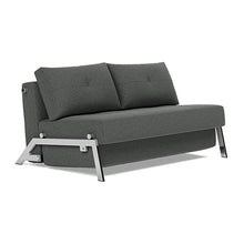 Load image into Gallery viewer, Cubed Full Sleeper Sofa with Chrome Legs, 529 Boucle Charcoal, sofa 3/4