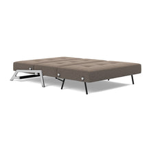 Load image into Gallery viewer, Cubed Full Sleeper Sofa with Chrome Legs, 530 Boucle Taupe, bed 3/4