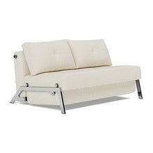 Load image into Gallery viewer, Cubed Full Sleeper Sofa with Chrome Legs, 531 Boucle Off White, sofa 3/4
