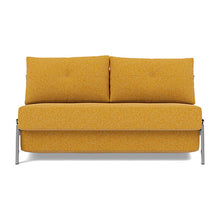 Load image into Gallery viewer, Cubed Full Sleeper Sofa with Chrome Legs, 536 Boucle Ochre, sofa front
