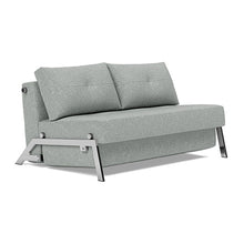 Load image into Gallery viewer, Cubed Full Sleeper Sofa with Chrome Legs, 538 Melange Light Grey, sofa 3/4