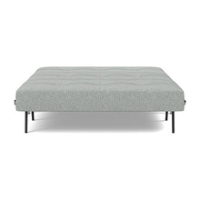Load image into Gallery viewer, Cubed Full Sleeper Sofa with Chrome Legs, 538 Melange Light Grey, bed front